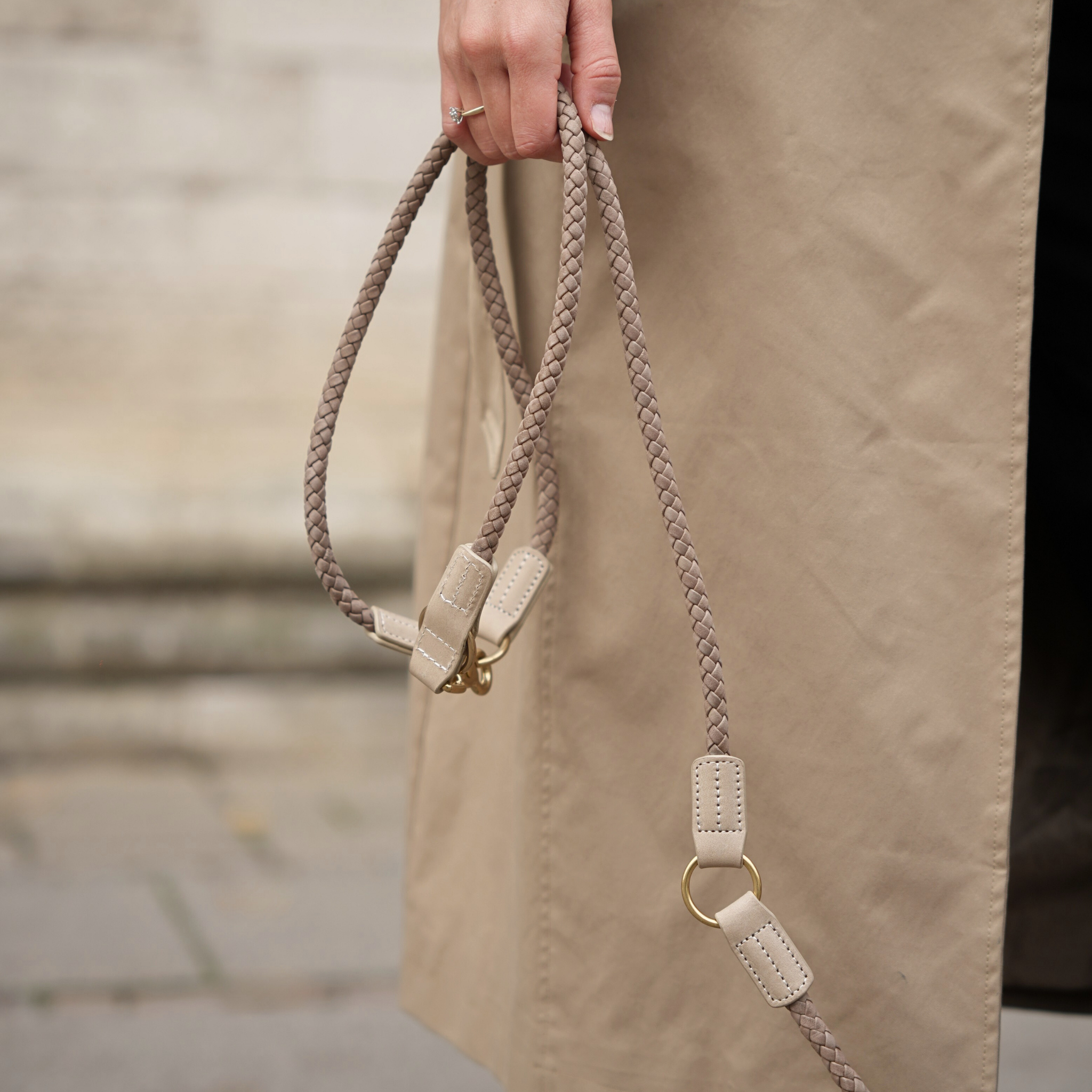 Kaia Braided Dog Leash | Taupe