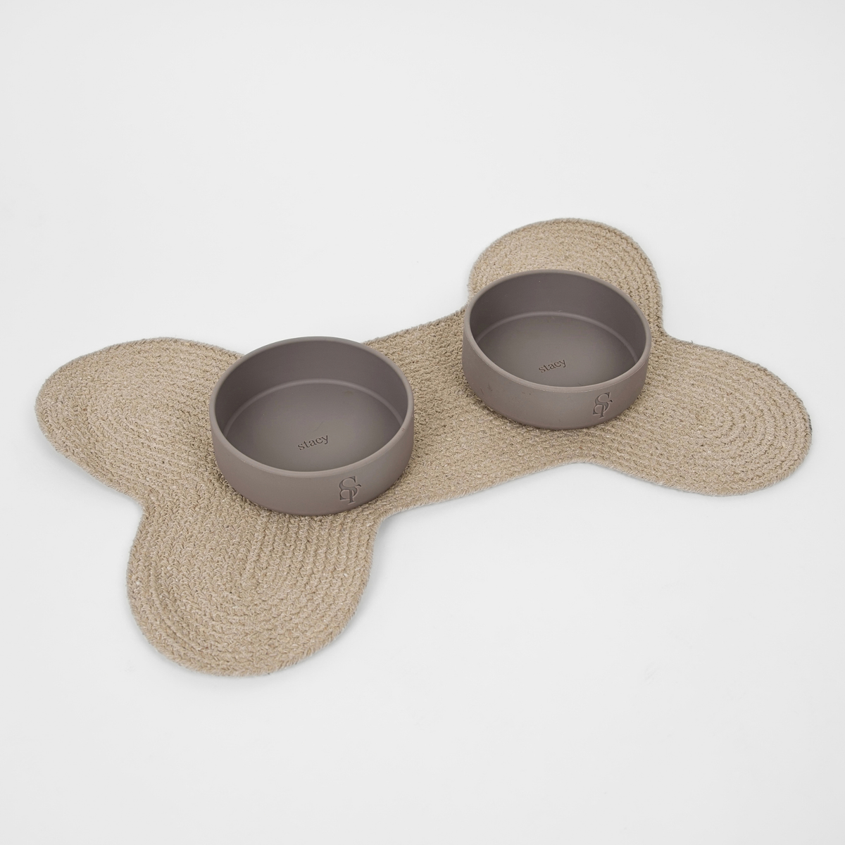 Elli - Braided Bone Feeding Mat - Sand