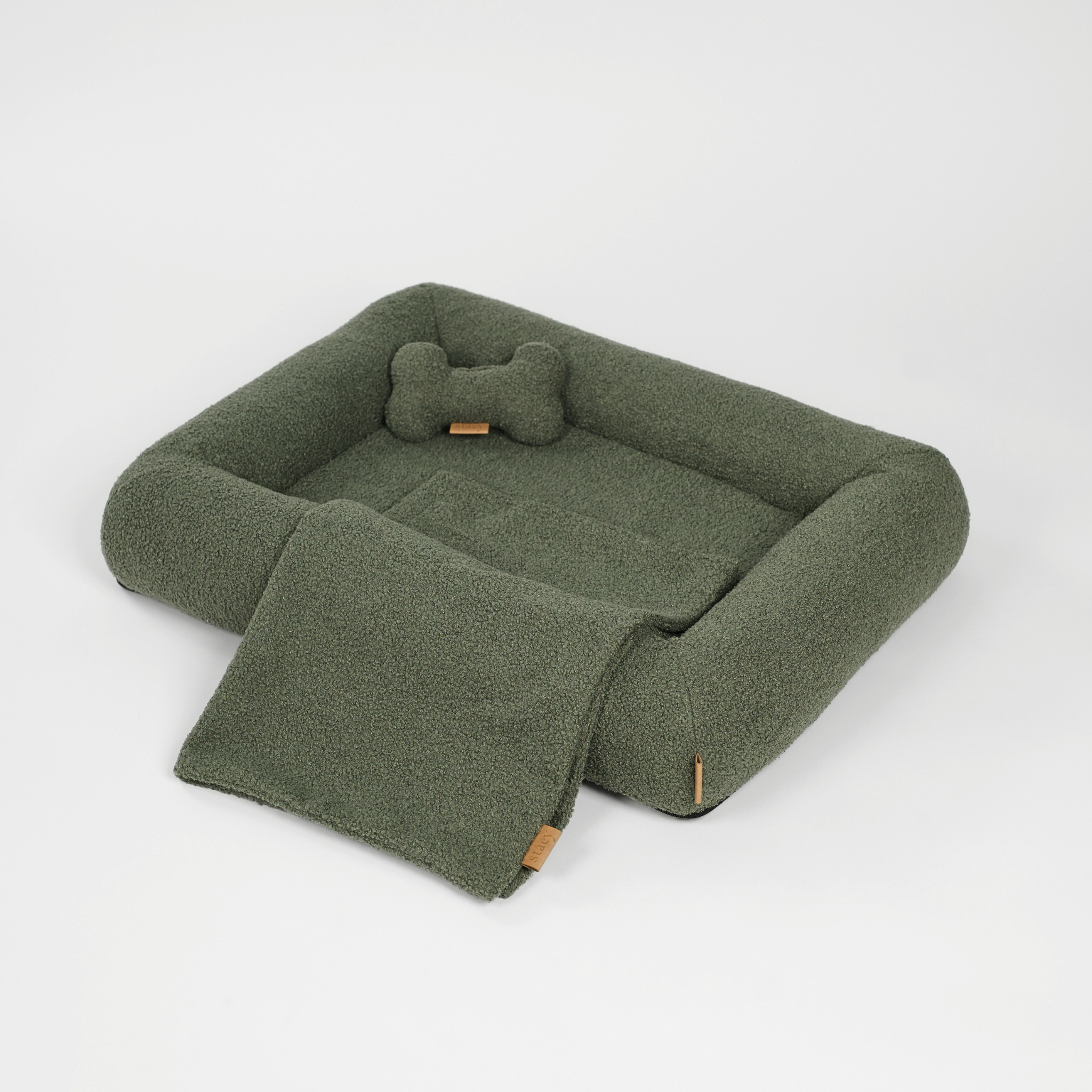 Karla Dog Bed | Moss Bouclé