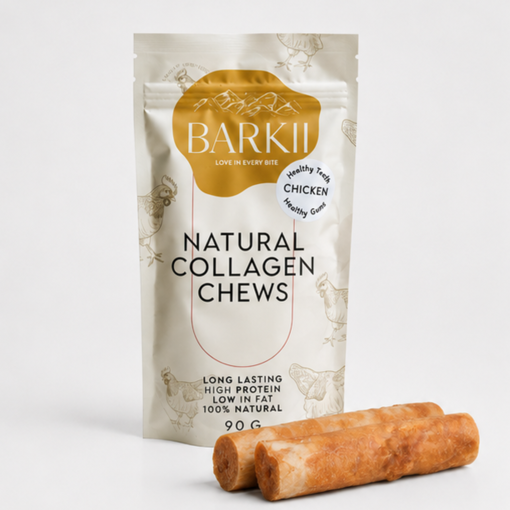 Barkii Collageen Kauwbotten | Kip | 90 g.