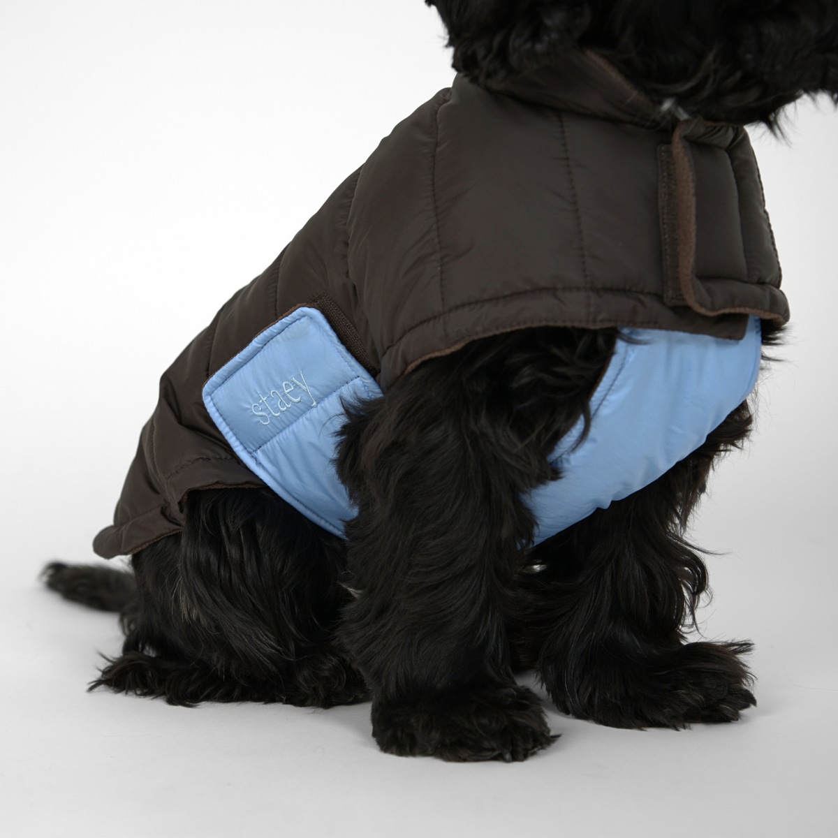 Nora Hundemantel | Espresso/Sky Blue