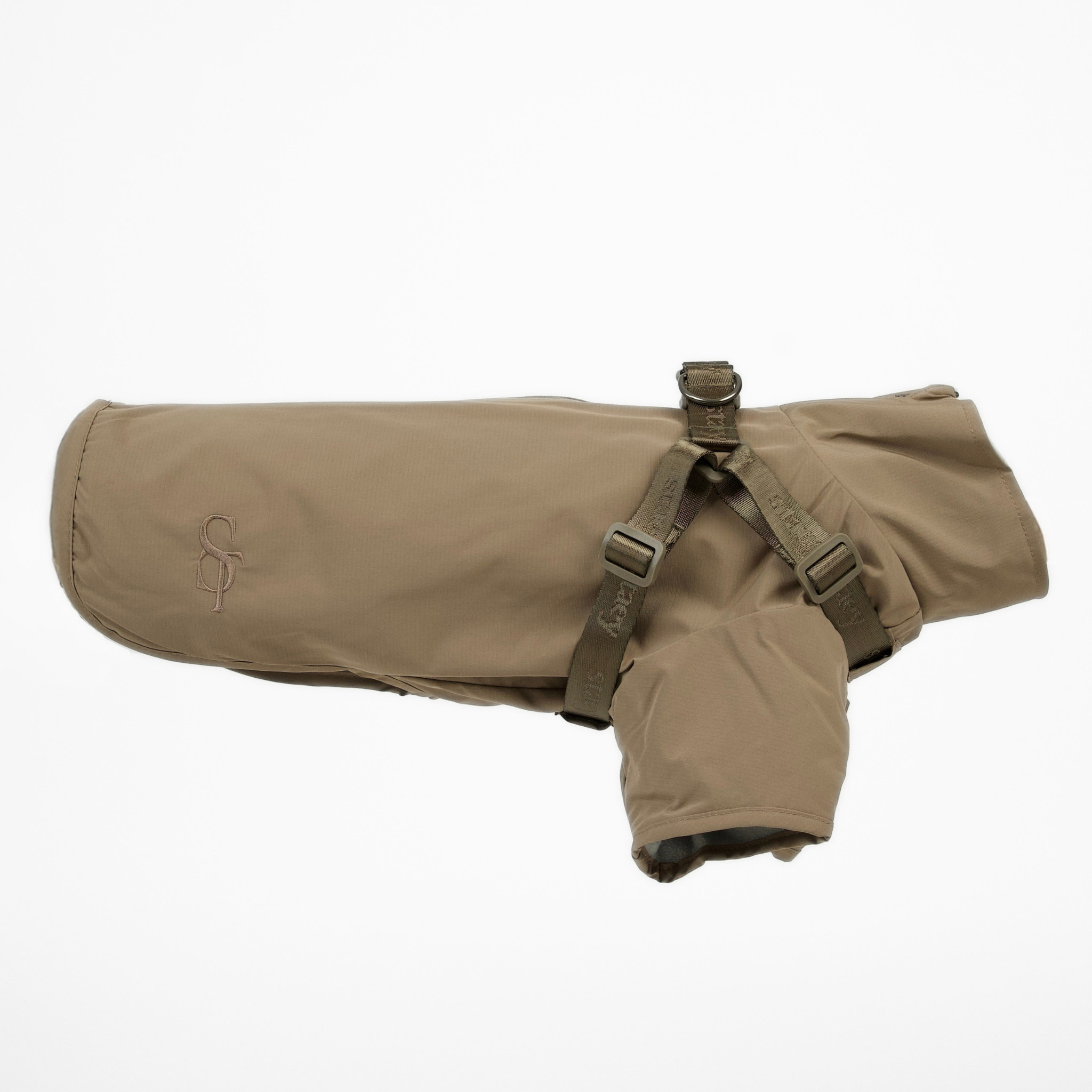 Leva Dog Rain Coat w. Harness | Taupe