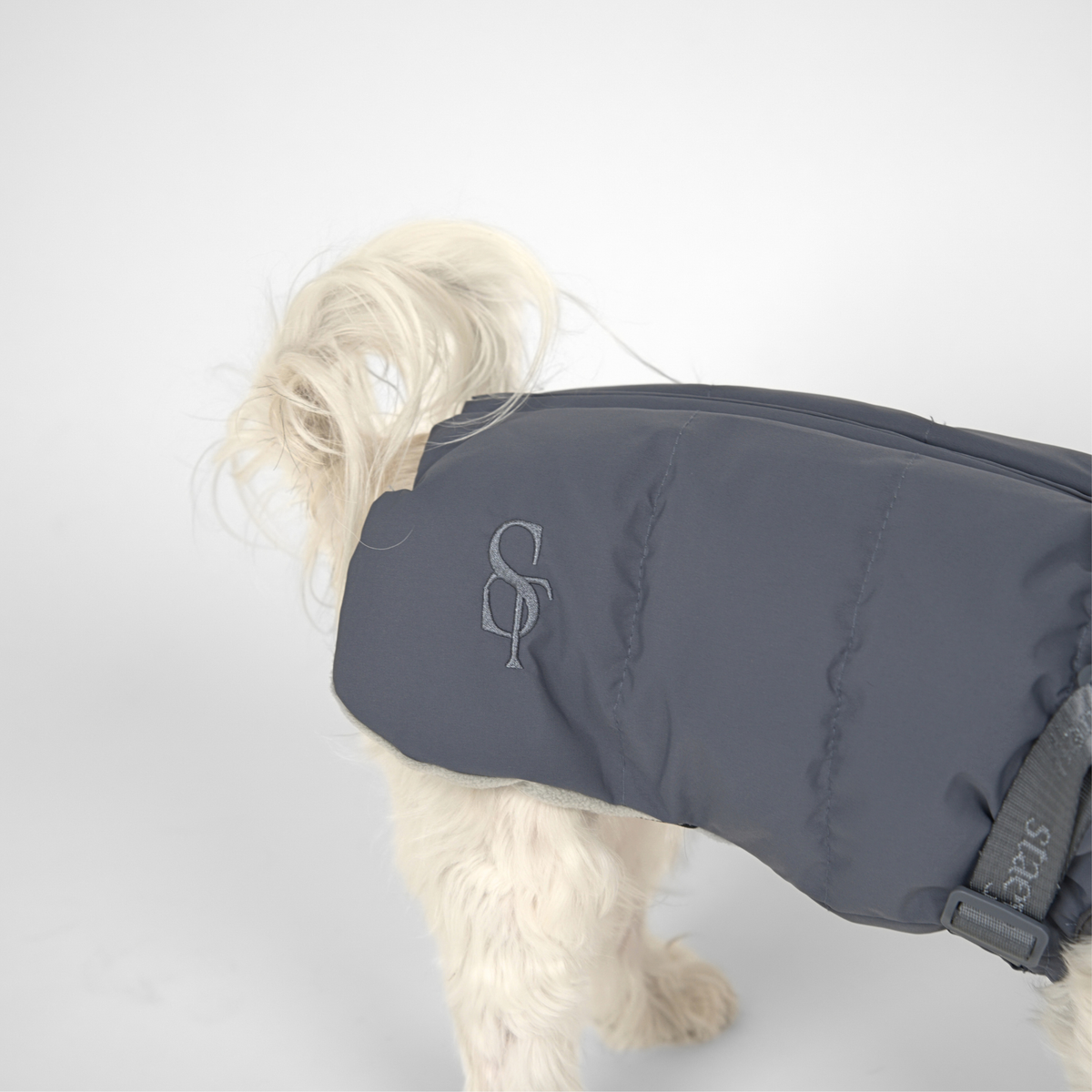 Vera Dog Coat w. Harness | Dusty Blue