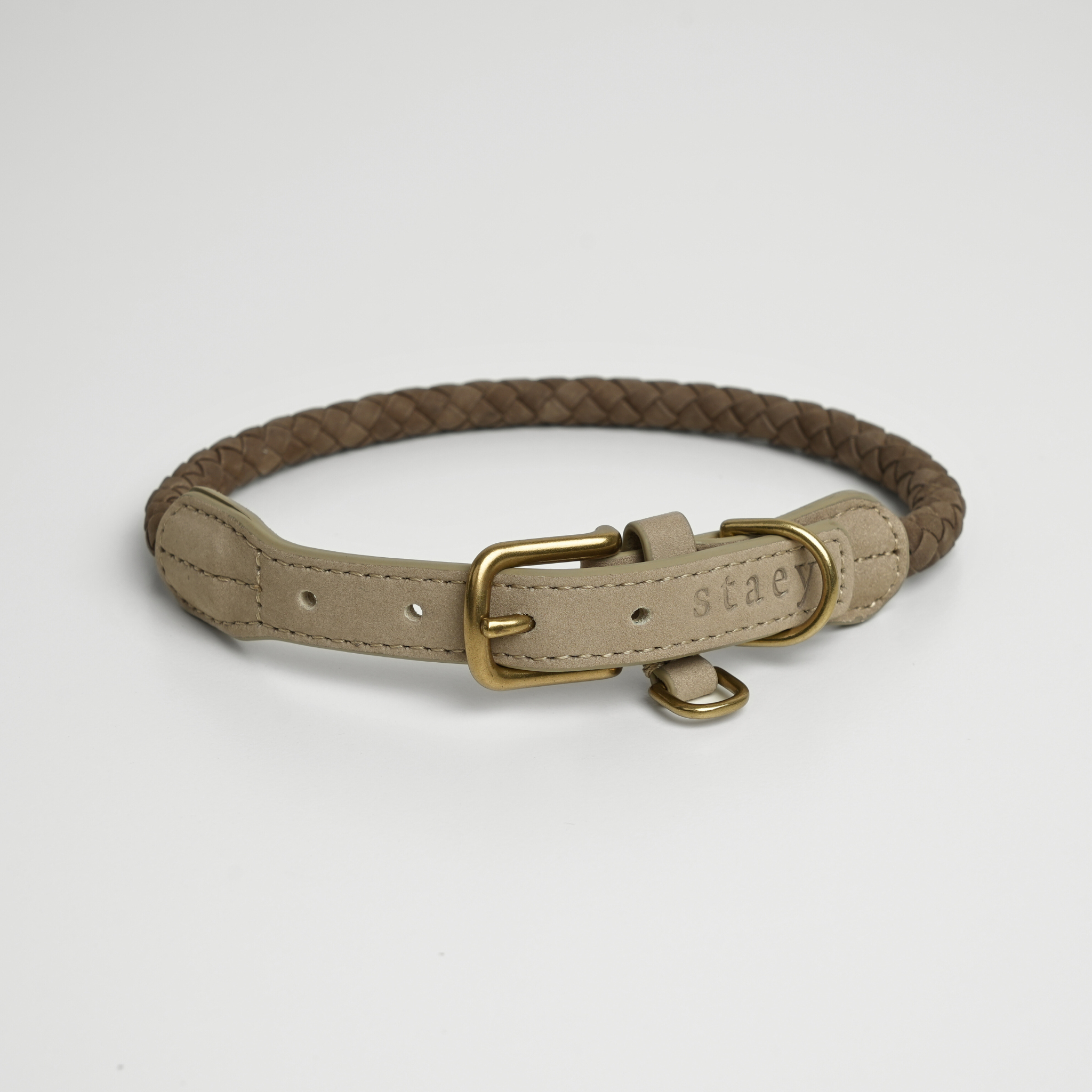 Kaia Braided Dog Collar | Taupe