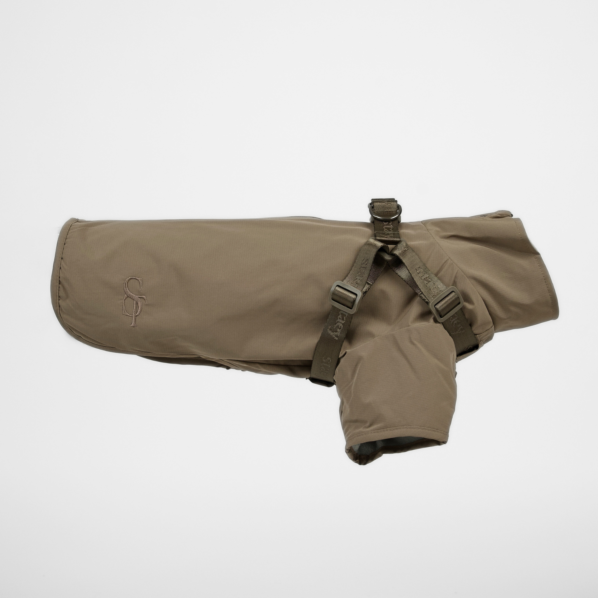 Leva Hundemantel mit integriertem Geschirr | Taupe