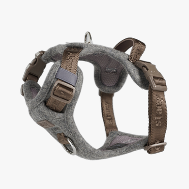 Elma-Hundegeschirr in der Farbe „Stone“ mit gepolstertem Brustteil und D-Ring aus Stahl