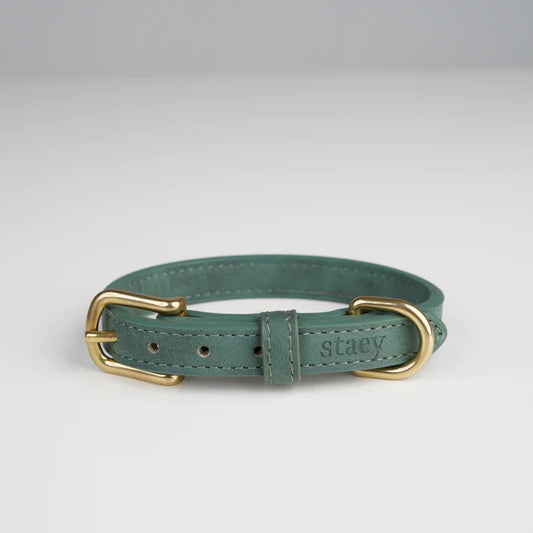 Leather Dog Collar Grace | Moss Green