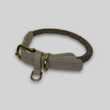 Geflochtenes Hundehalsband Kaia | Taupe 