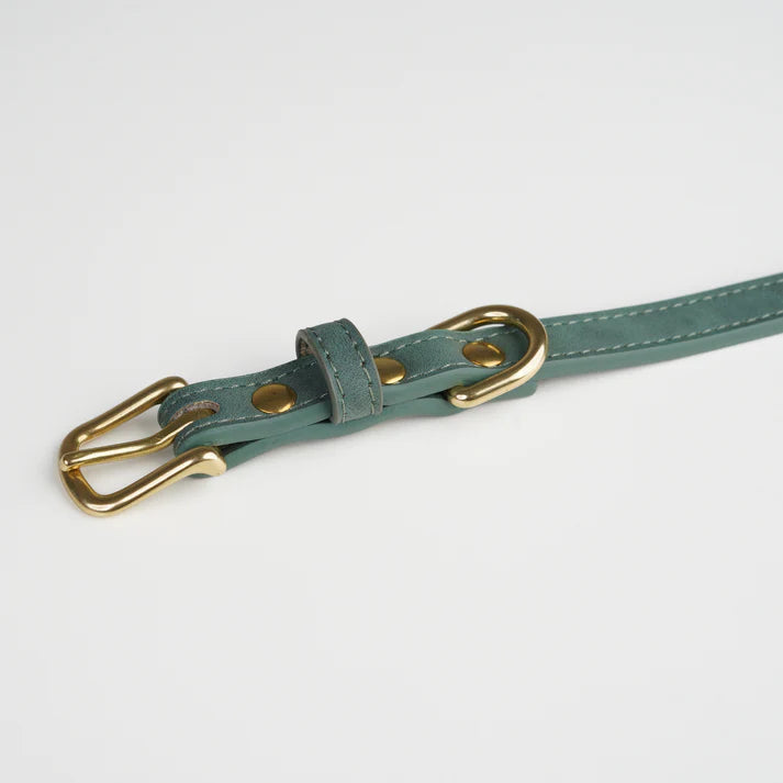 Leather Dog Collar Grace | Moss Green