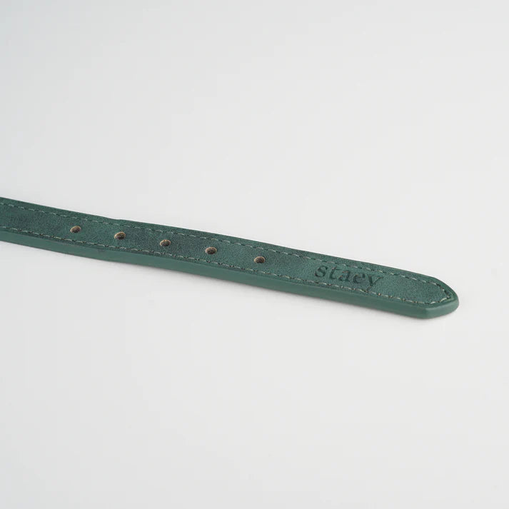 Leather Dog Collar Grace | Moss Green