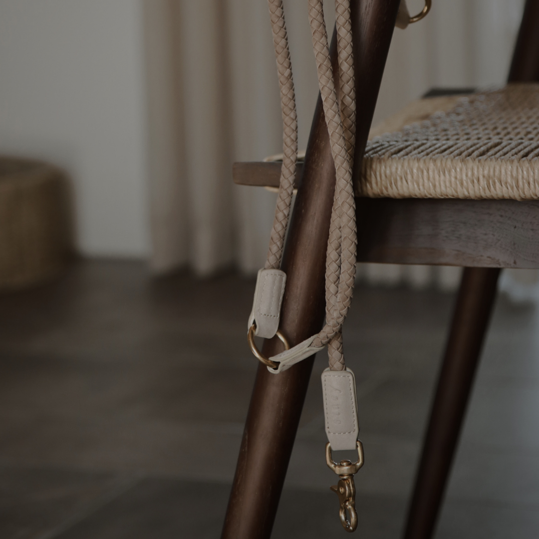 Kaia Braided Dog Leash | Taupe