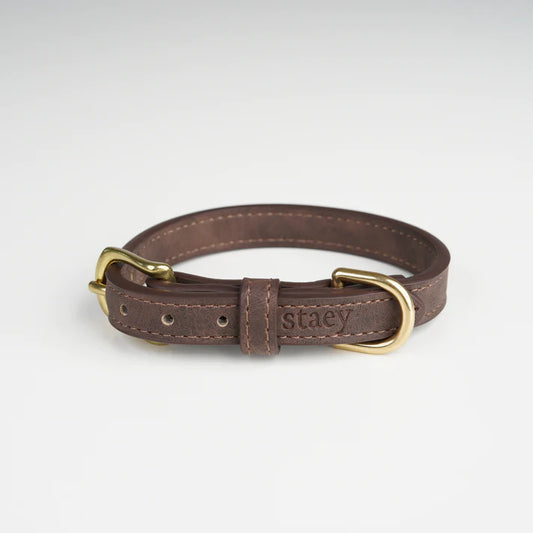 Leather Dog Collar Grace | Espresso