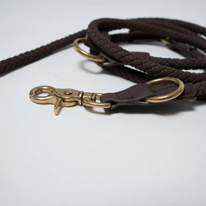 Braided Dog Leash Kaia | Espresso