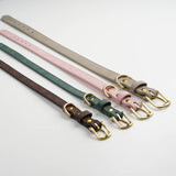 Leder Hundehalsband Grace | Moosgrün