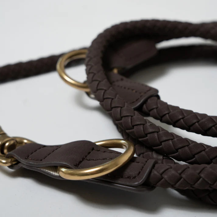 Braided Dog Leash Kaia | Espresso