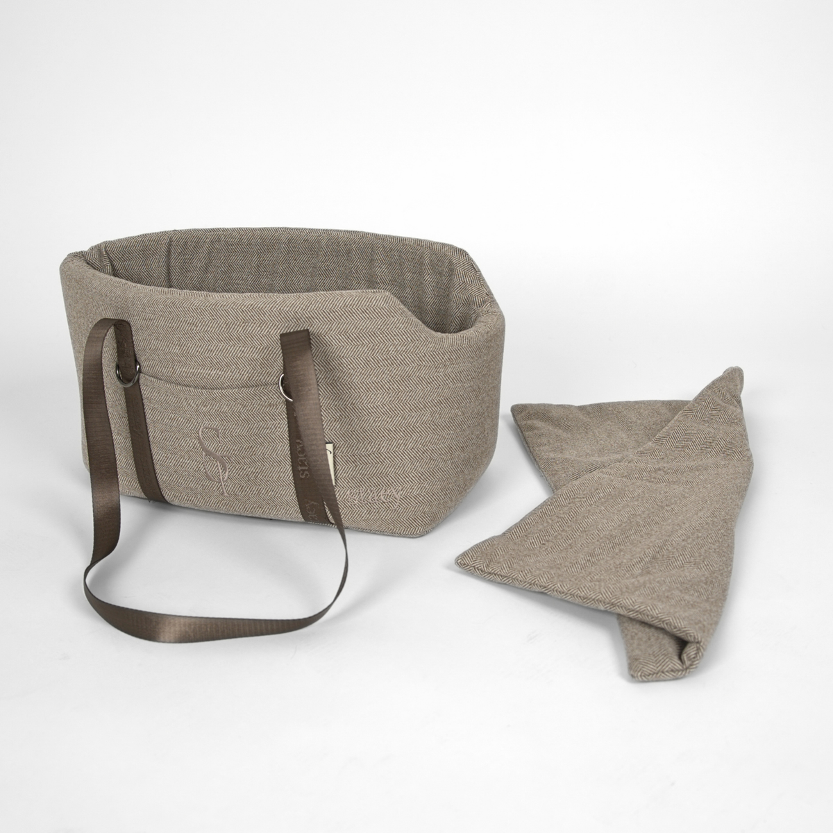 Maya 2-in-1 Hundeautositz, Herringbone Mocca