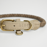 Geflochtenes Hundehalsband Kaia | Taupe 
