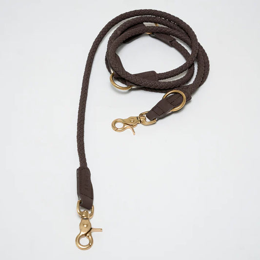 Braided Dog Leash Kaia | Espresso