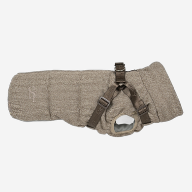 Vera Hundemantel mit integriertem Geschirr | Herringbone Mocca
